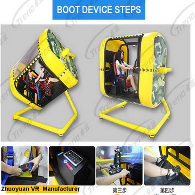 Amusement Park 720 Degree Yellow VR Flight Simulator With HTC Glasses 220 Volt